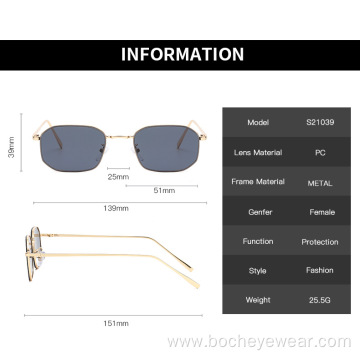 New fashion polygon small frame sunglasses, European and American trend metal sunglasses, street style sunglasses s21039
